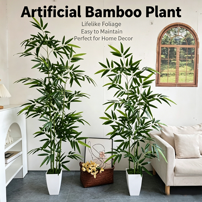Dracaena Marginata - 160/180CM Artificial Bamboo Potted Plant, Faux