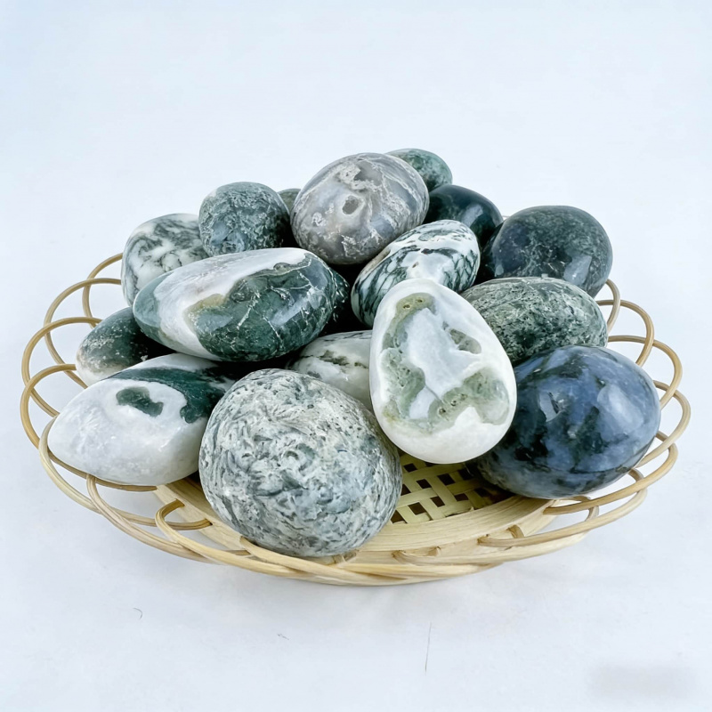 Natural Moss Agate Crushed Sto - Echeveria Succulent ulasan dan harga