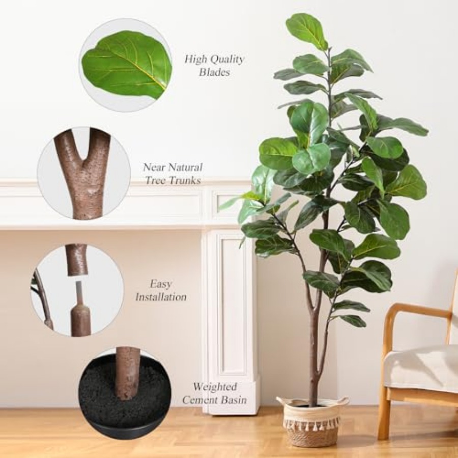 Artificial Fiddle Leaf Fig Tre - Ficus Lyrata Tree ulasan dan harga