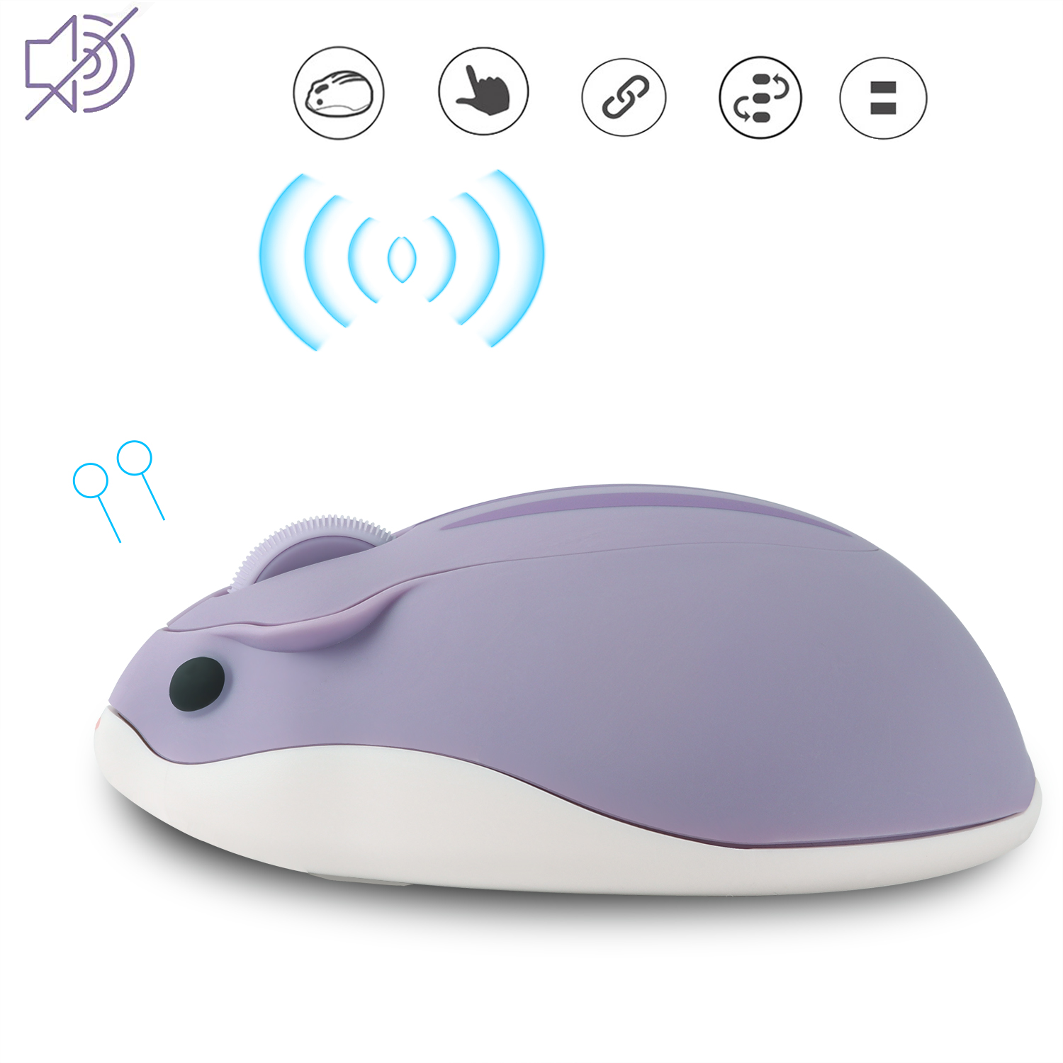 2.4G Wireless Mouse Purple Ham - Tradescantia Purple ulasan dan harga