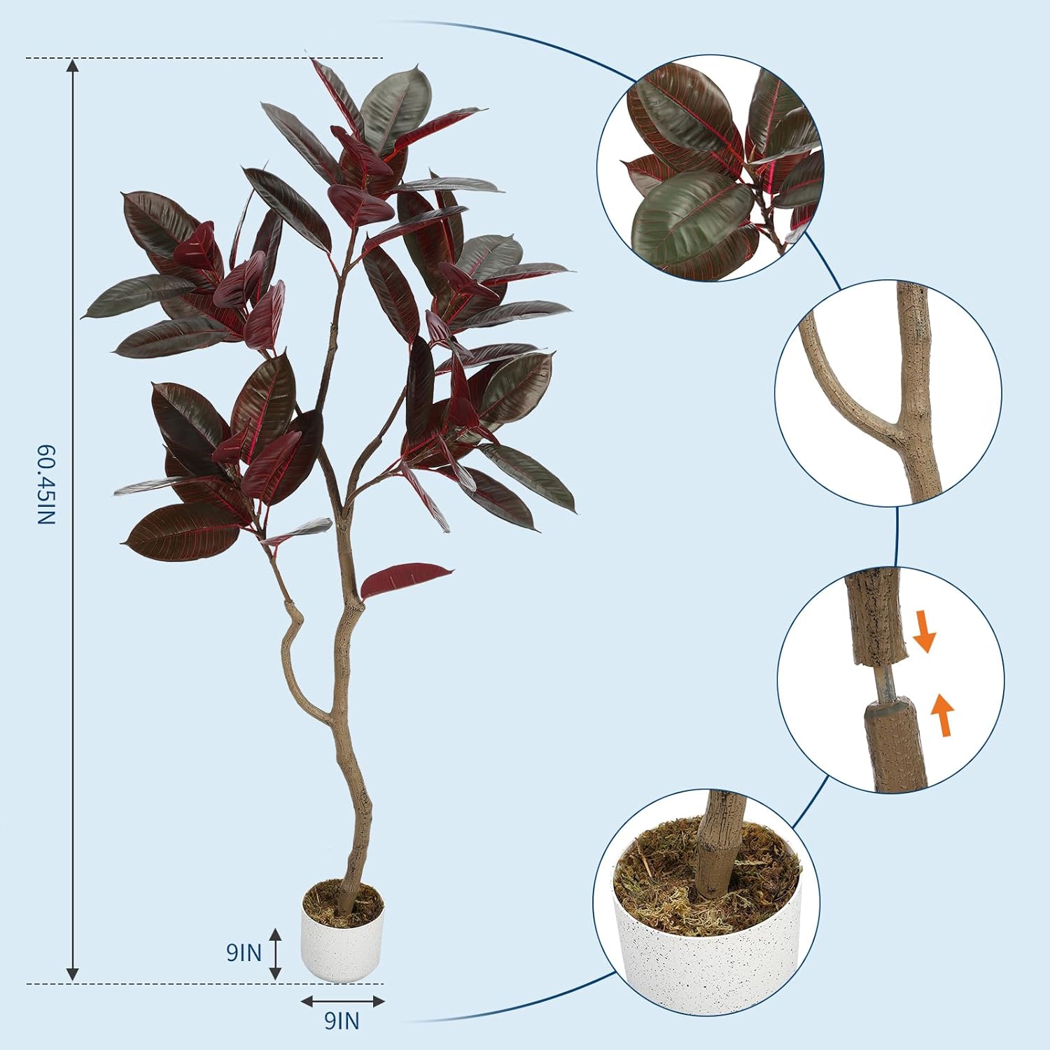 Artificial Fiddle Leaf Fig Tre - Ficus Lyrata Tree ulasan dan harga