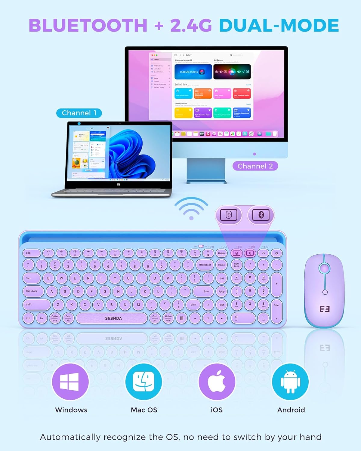 Wireless Keyboard and Mouse Co - Tradescantia Purple ulasan dan harga