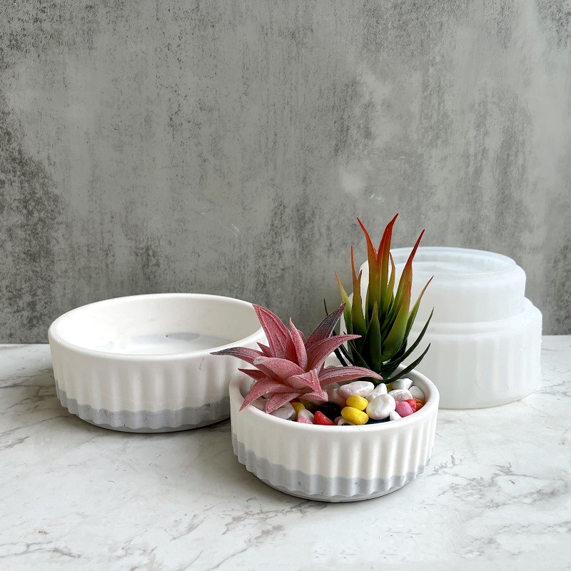 Stripe Flowerpot Silicone Mold - Echeveria Succulent ulasan dan harga