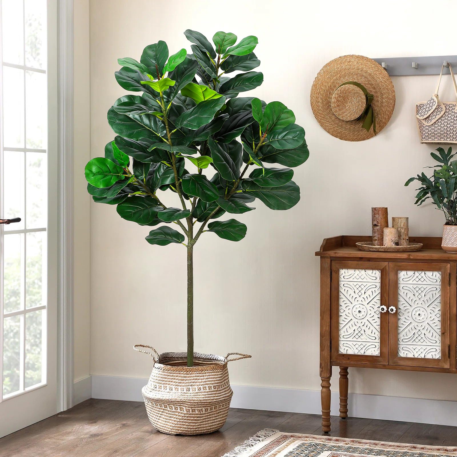 GlowSol 5.2 Ft Artificial Fidd - Ficus Lyrata Tree ulasan dan harga