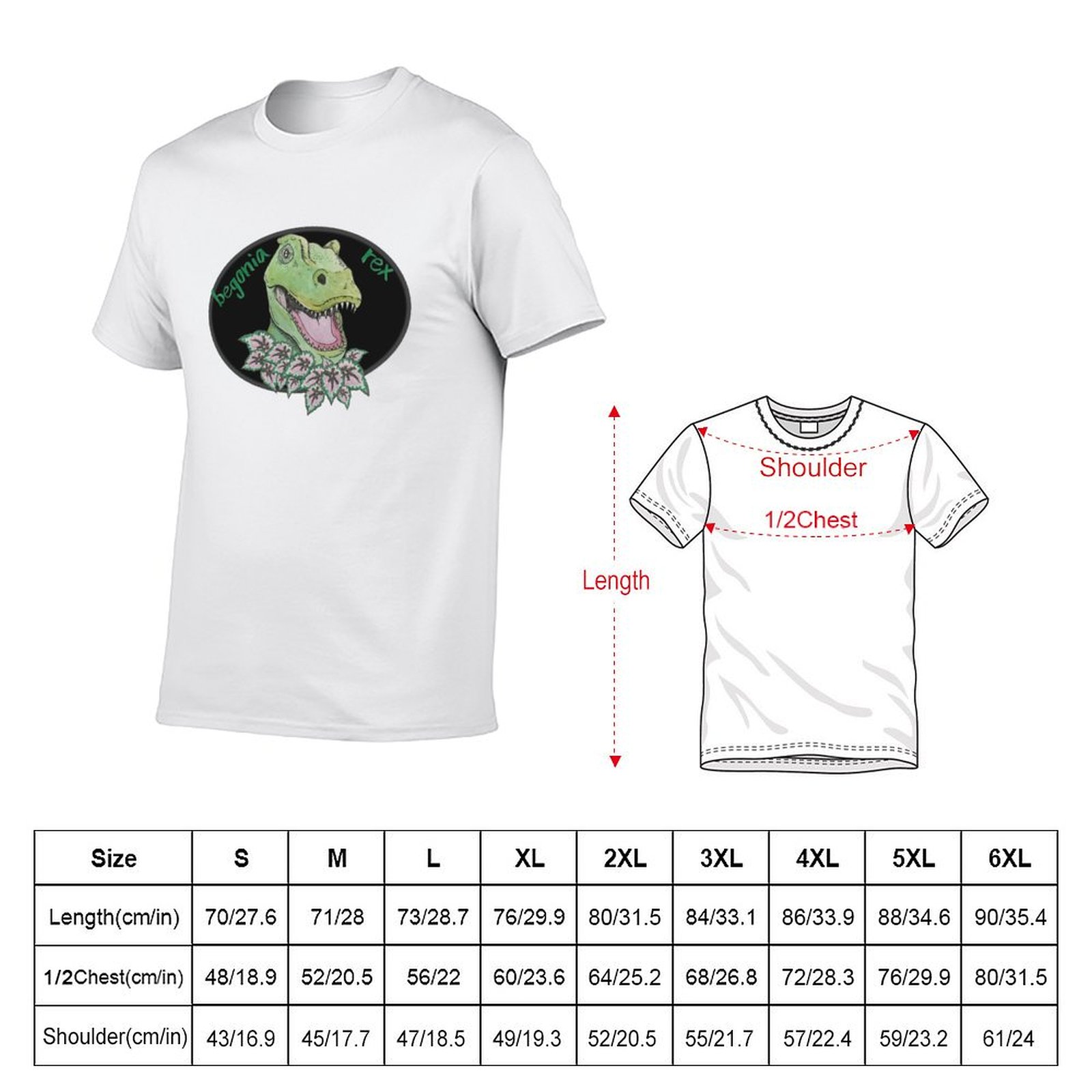 T rex begonia T-Shirt cotton t - Begonia Rex ulasan dan harga