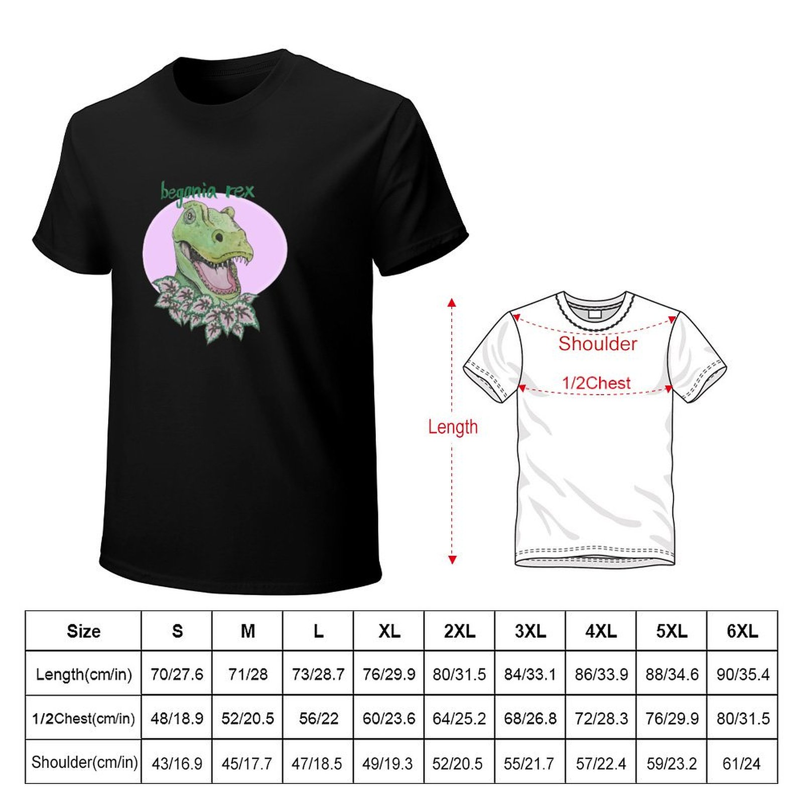 T rex begonia (pink) T-Shirt S - Begonia Rex ulasan dan harga